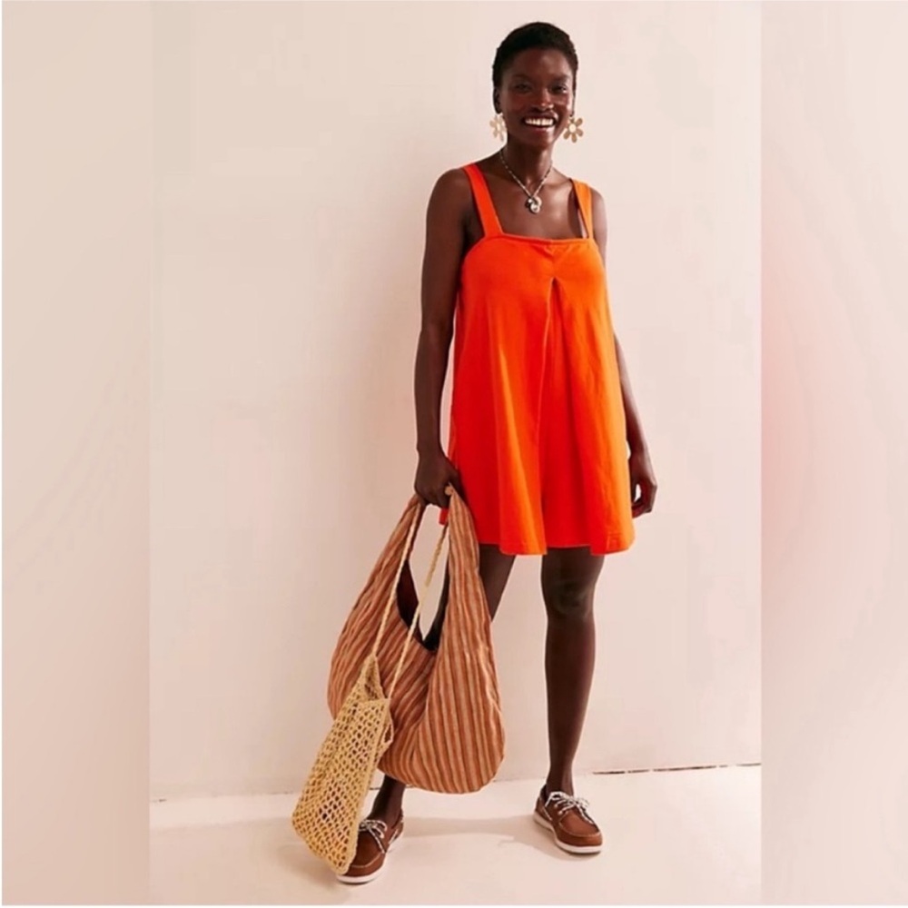 🍒NWOT Free People Beach Nichola Dress. Orange. Size: Medium. - Picture 2 of 11